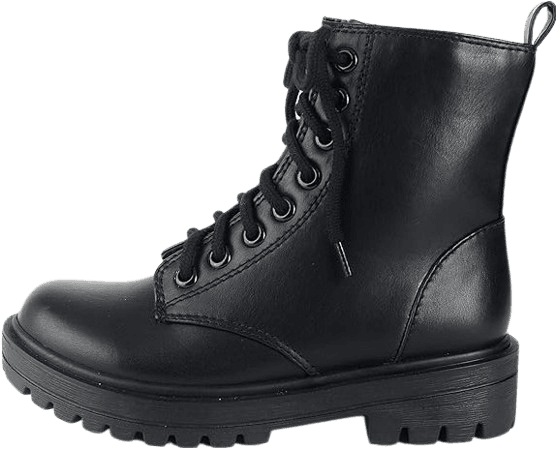 Soda FIRM - Lug Sole Combat Ankle Bootie Lace up w/Side Zipper